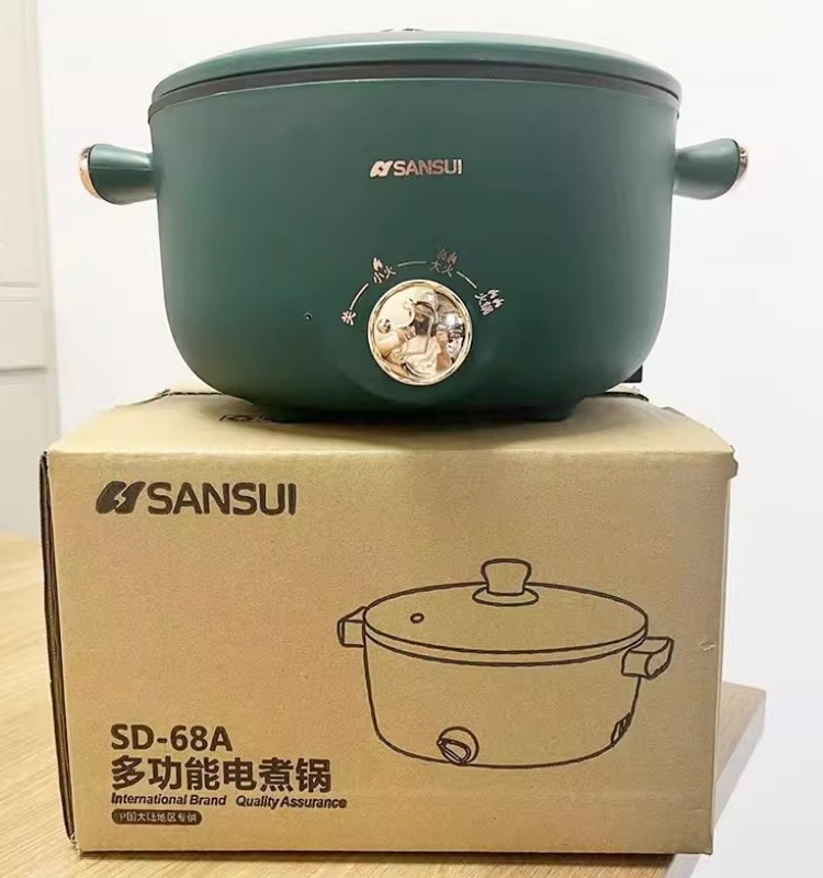 雅芳配赠品 多功能 电煮锅料理锅22CM SD-68A小电锅煮面锅电炒锅