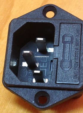 AC插座台湾原装 【JEC】电源插座带保险带固定孔 JR-101-1F