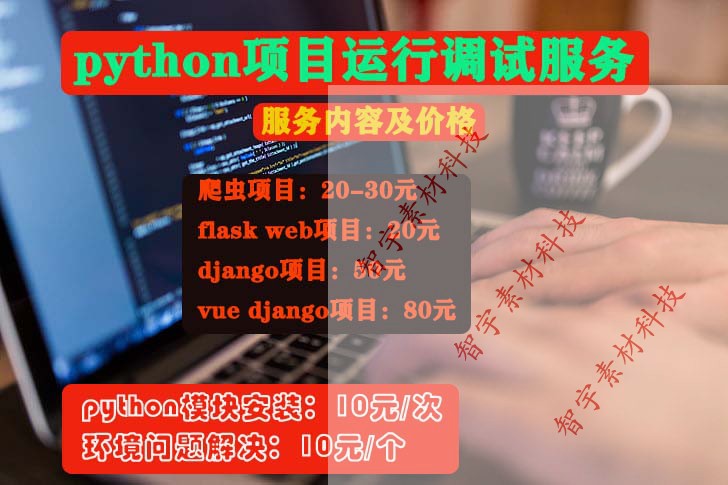 python爬虫flask django vue django项目远程调试服务 商务/设计服务 设计素材/源文件 原图主图