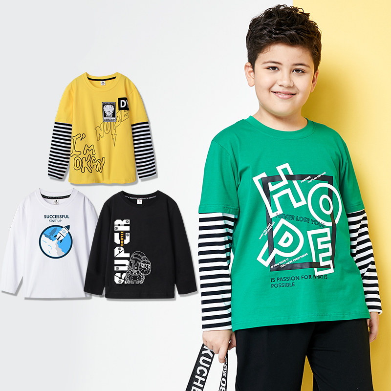 胖童男童长袖t恤春秋中大童胖男孩打底衫宽松纯棉男大童体恤加肥,童装/婴儿装/亲子装,T恤,淘宝优惠券,粉丝福利购,淘宝优惠卷
