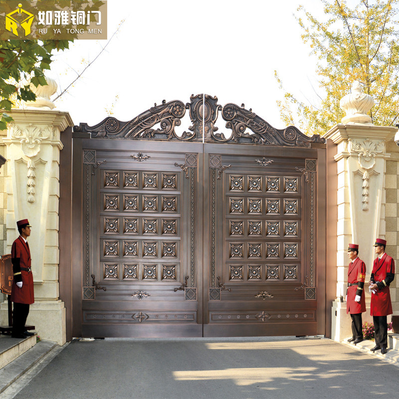 庭院铜门大门豪华围墙门定制