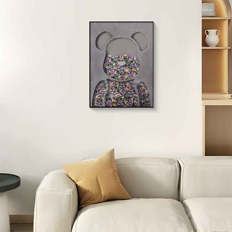 熊平面晶瓷单幅装饰画卧室餐厅装饰画儿童房挂画熊4060图片