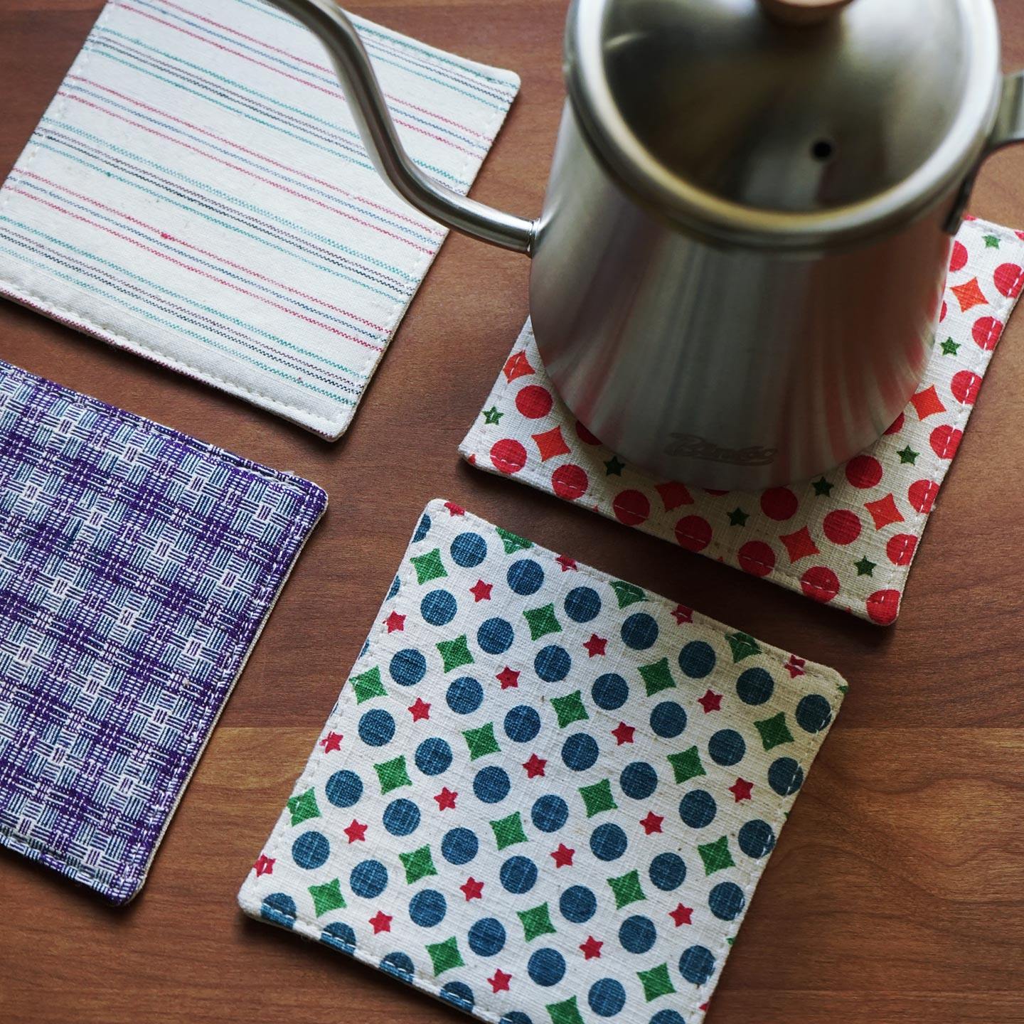 崇明老布复古印花棉麻杯垫方形隔热垫餐桌装饰垫吸水茶具茶杯垫,餐饮具,杯垫,淘宝优惠券,粉丝福利购,淘宝优惠卷
