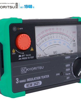 KYORITSU克列茨KEW 3431绝缘电阻测试仪，指针式兆欧表，电阻计