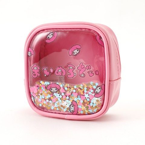 日系ins库洛米美乐蒂玉桂狗透明pvc亮片时尚口红包零钱包收纳包