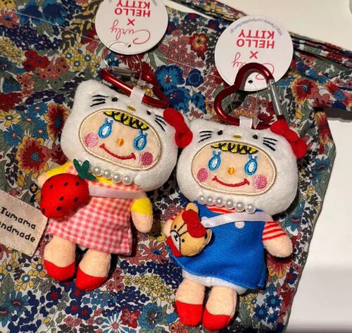 CurlyCollection联名卷发女孩kitty帽子毛绒挂件书包挂饰钥匙扣