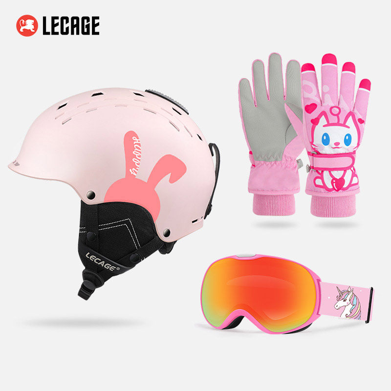 乐凯奇专业儿童滑雪装备套装组合滑雪镜+滑雪头盔+送（滑雪手套）