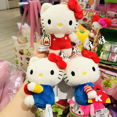 日本三丽鸥hello kitty经典复古怀旧70年代公仔钥匙扣圈挂件包挂