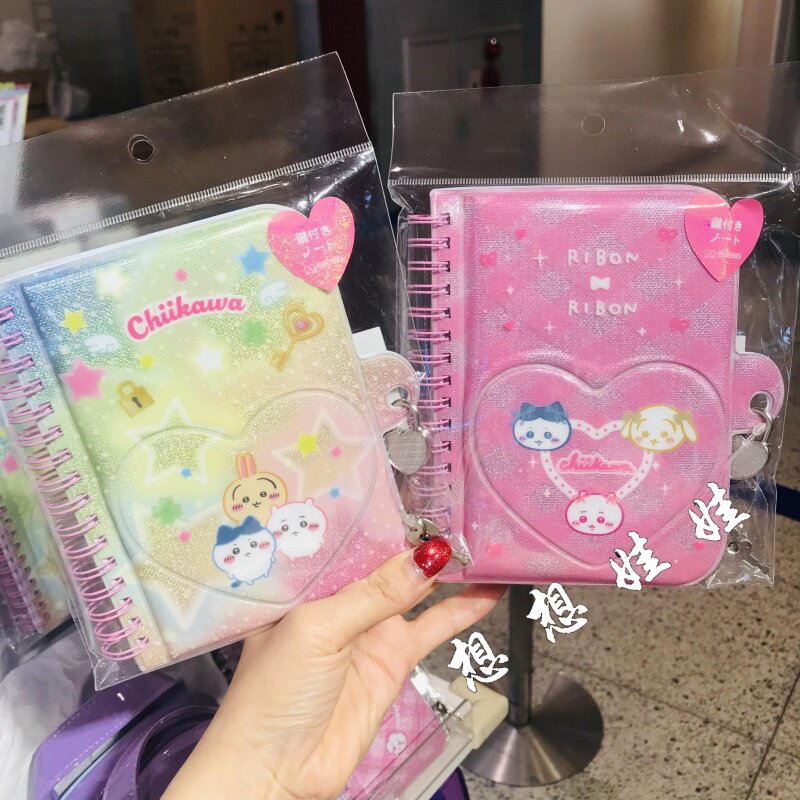 日本chiikawa吉伊卡哇小八乌萨奇炫彩带锁随身记事本笔记本手账本