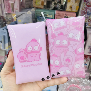 日本三丽鸥粉色丑鱼鱼怪按扣翻包收纳包袋小物零钱包钥匙圈扣挂件