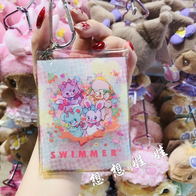 现日本swimmer小伙伴复古按扣收纳包小物零钱包钥匙圈扣挂件包挂