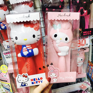 现货日本三丽鸥kitty可爱melody直柄气垫按摩梳头发护理发梳梳子
