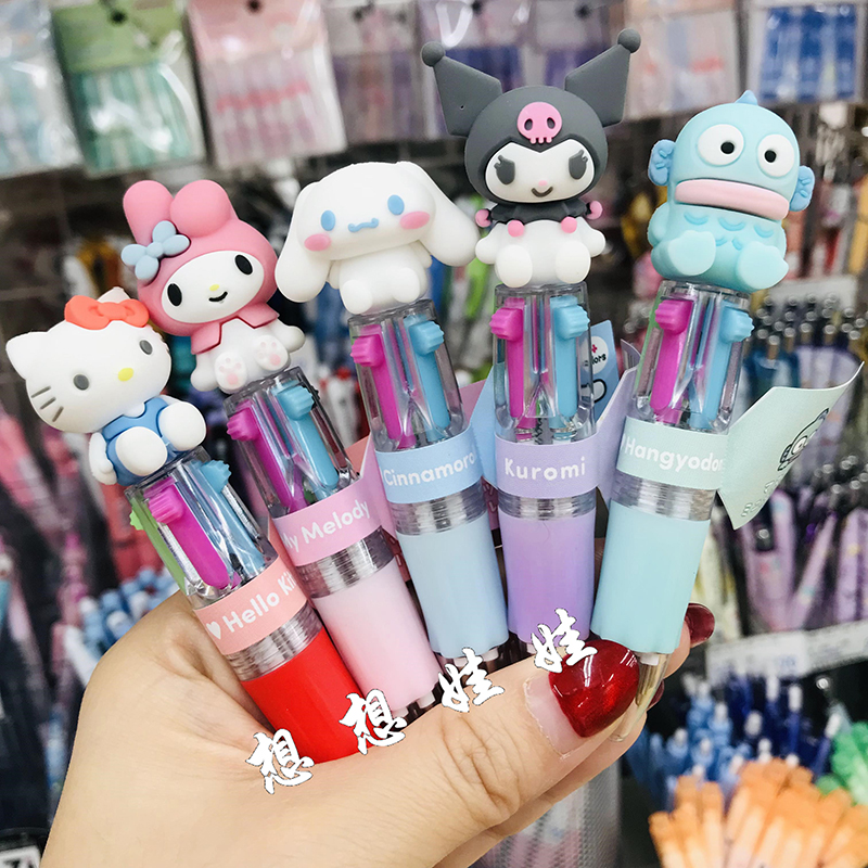 现货日本三丽鸥kitty美乐蒂玉桂狗库洛米立体公仔迷你4色圆珠笔