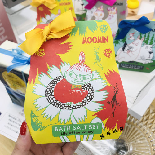 现货日本MOOMIN姆明限定美肌舒缓疲劳保湿浴盐套装 淡雅铃兰花香