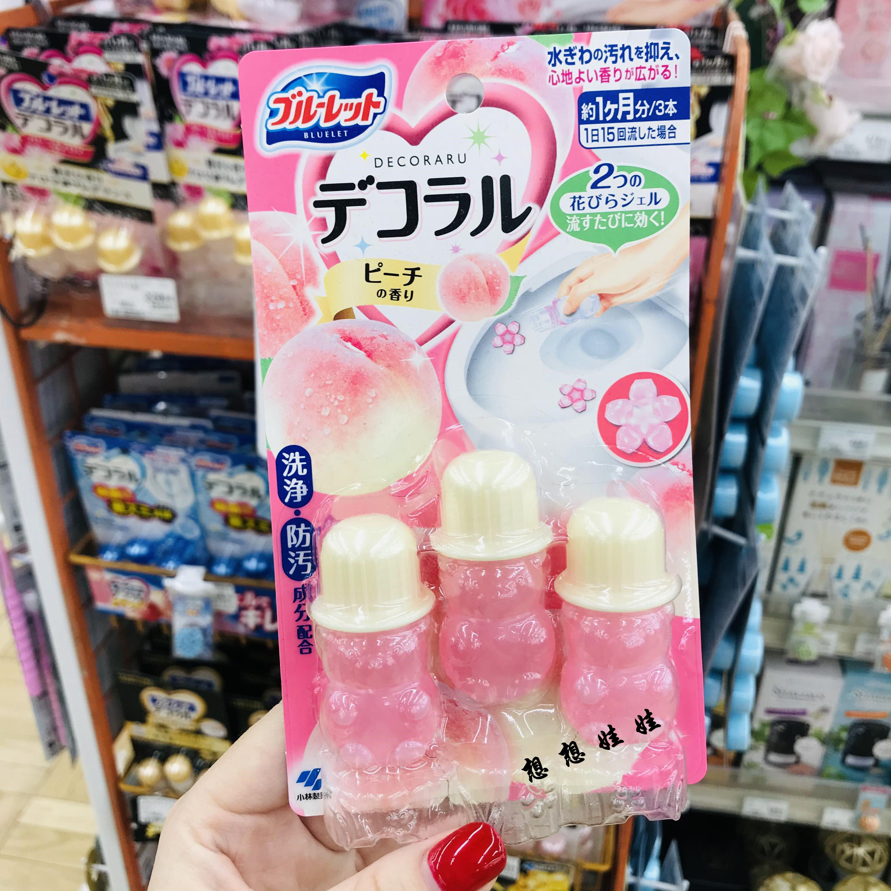 现货日本小林制药洁厕灵小熊马桶开花花瓣清洁凝胶除臭芳香清洁剂