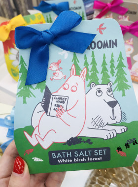 现货日本MOOMIN姆明限定美肌舒缓疲劳保湿浴盐礼品套装白桦林木香