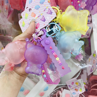 日本三丽鸥Kitty美乐蒂果冻软糖造型收纳痛包钥匙扣挂件镜子包挂