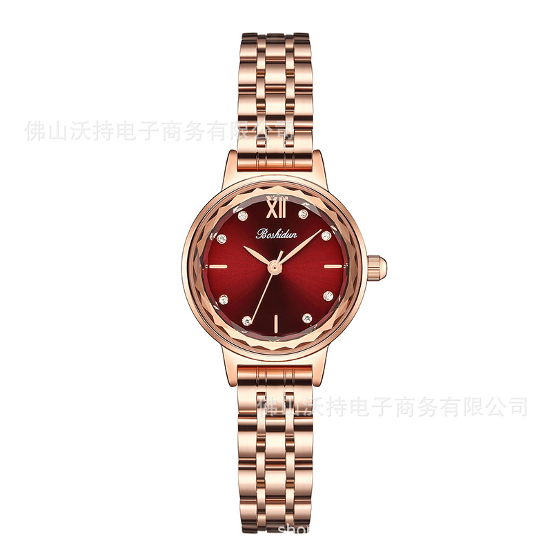 博仕顿(boshidun)2021新款圆形小表盘石英手表女防水女表8128