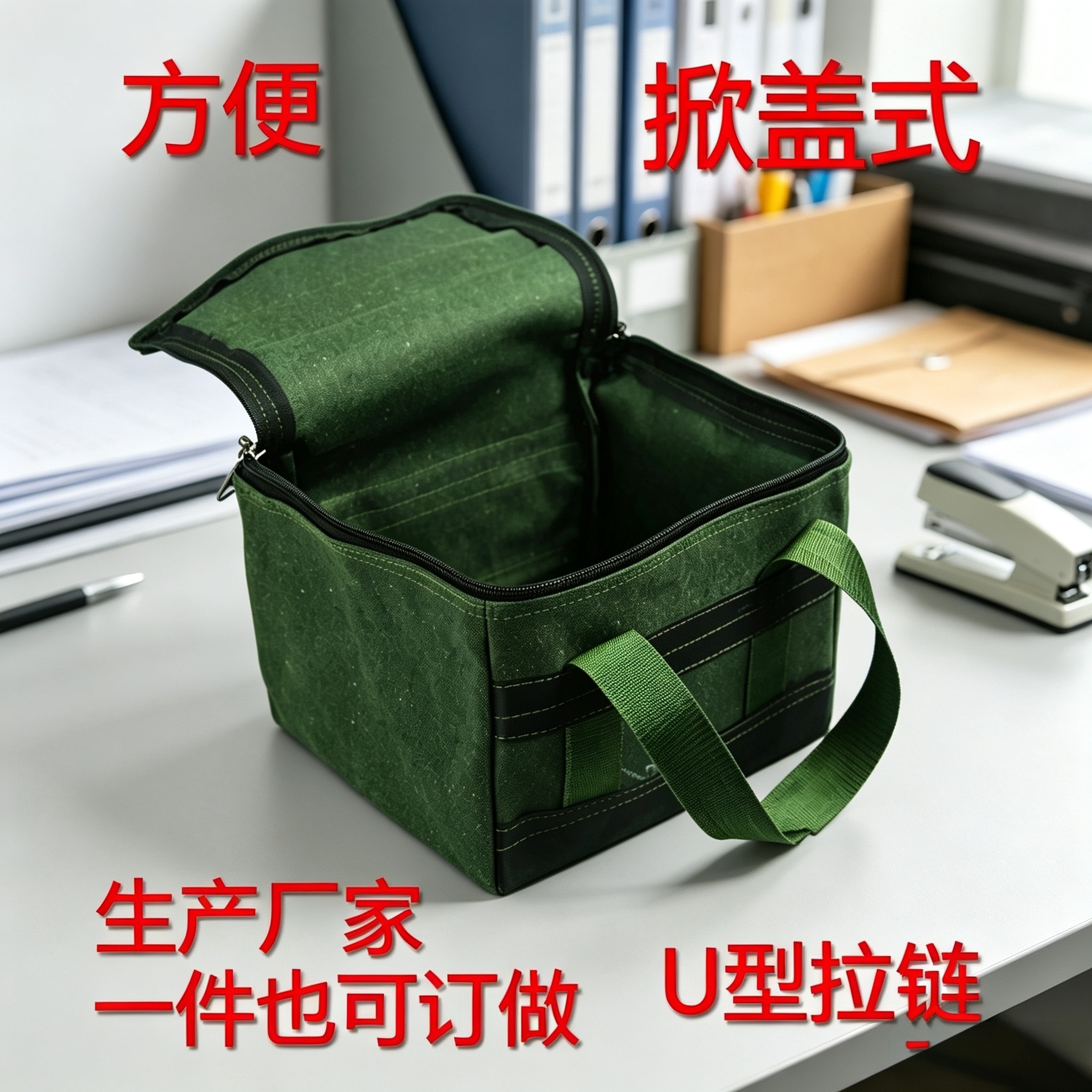 提款包运钞袋银行专用掀盖帆布包U型开口拉链双锁装钱资料袋定做