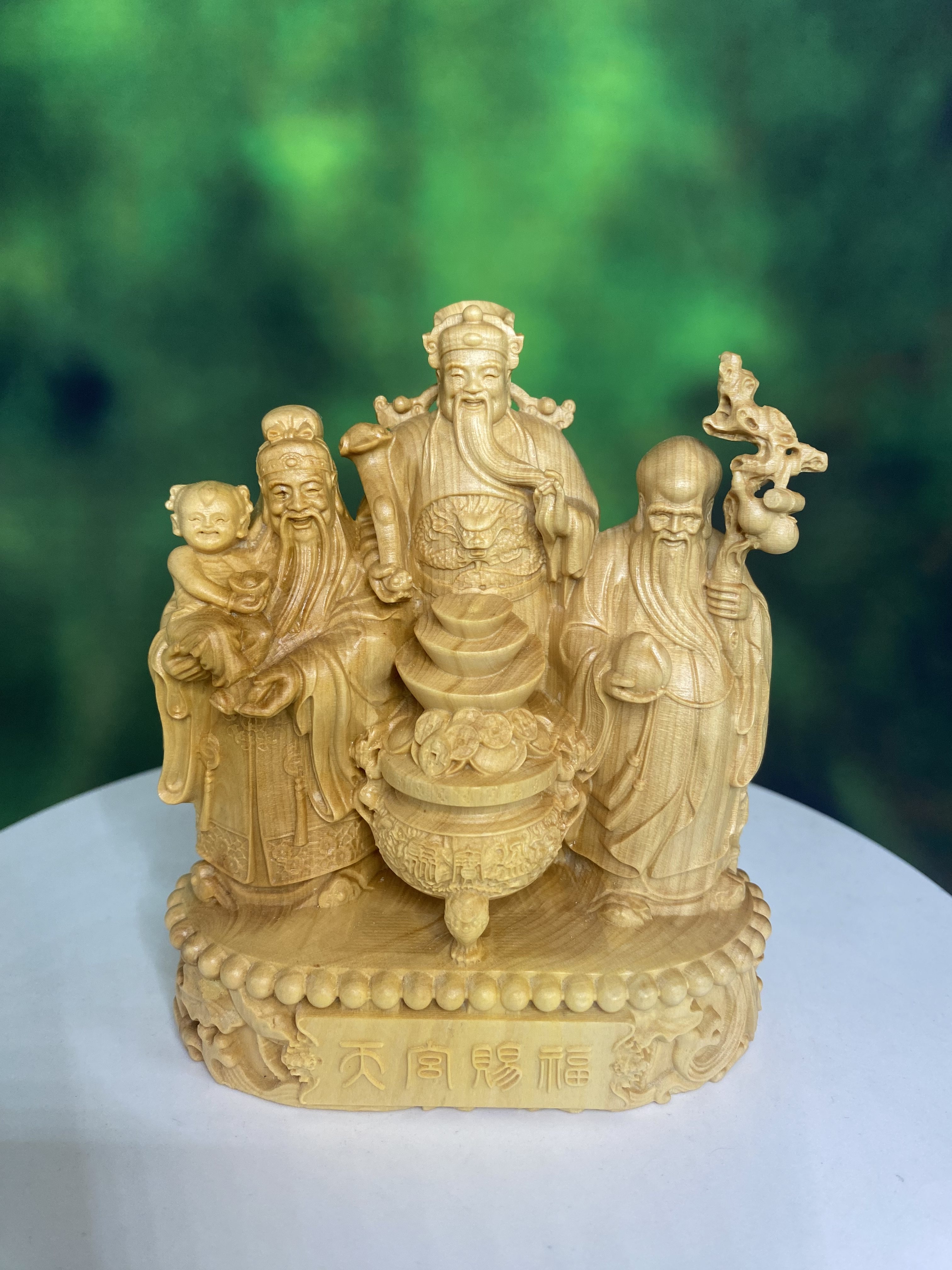 正宗小叶黄杨木雕精品福禄寿三星财神爷达摩神像摆件手把件装饰品