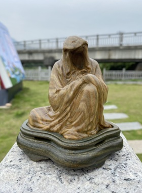 绿檀木达摩香炉摆件无相佛