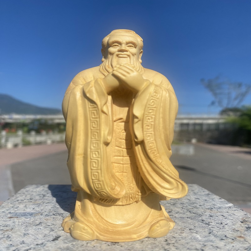 小叶黄杨木雕孔子孔夫子圣人摆件