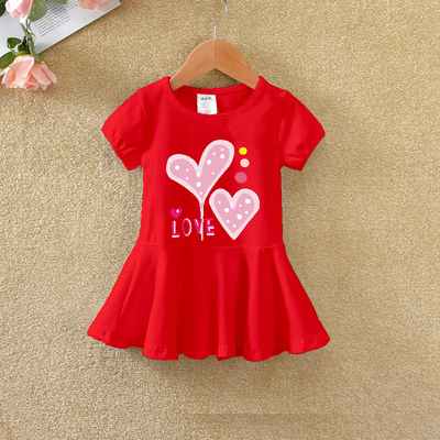 女童连衣裙夏装2026洋气新款儿童卡通裙子女孩夏季时尚短袖公主裙