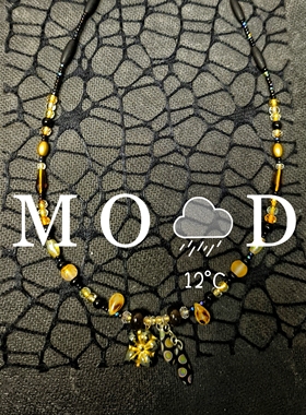 原创进口捷克琉璃链纯S925银精致小众手工简约黑色项链女