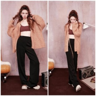 新款戚薇同款2025年秋冬新款针织开衫女宽松休闲百搭毛衣外套女女