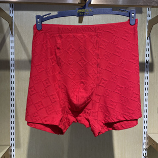 新一系YJ55351新1系喜庆鸿运提花棉莫代尔高腰大红本命年男平脚裤