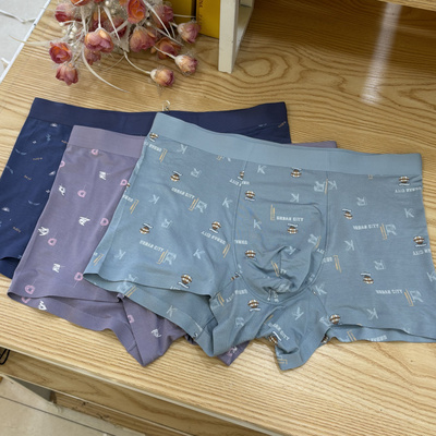 3条装新1系男莫代尔内裤蚕丝裆