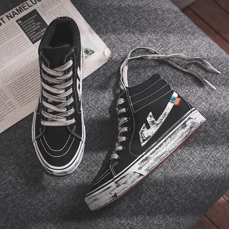 回力ow联名樱花高低帮爆改经典款手绘涂鸦复古做旧脏脏鞋帆布板鞋|ruв категории Мужская обувь, холст обувь - от Buy2taobao.com для оказания профессиональной услуги покупки агента Taobao