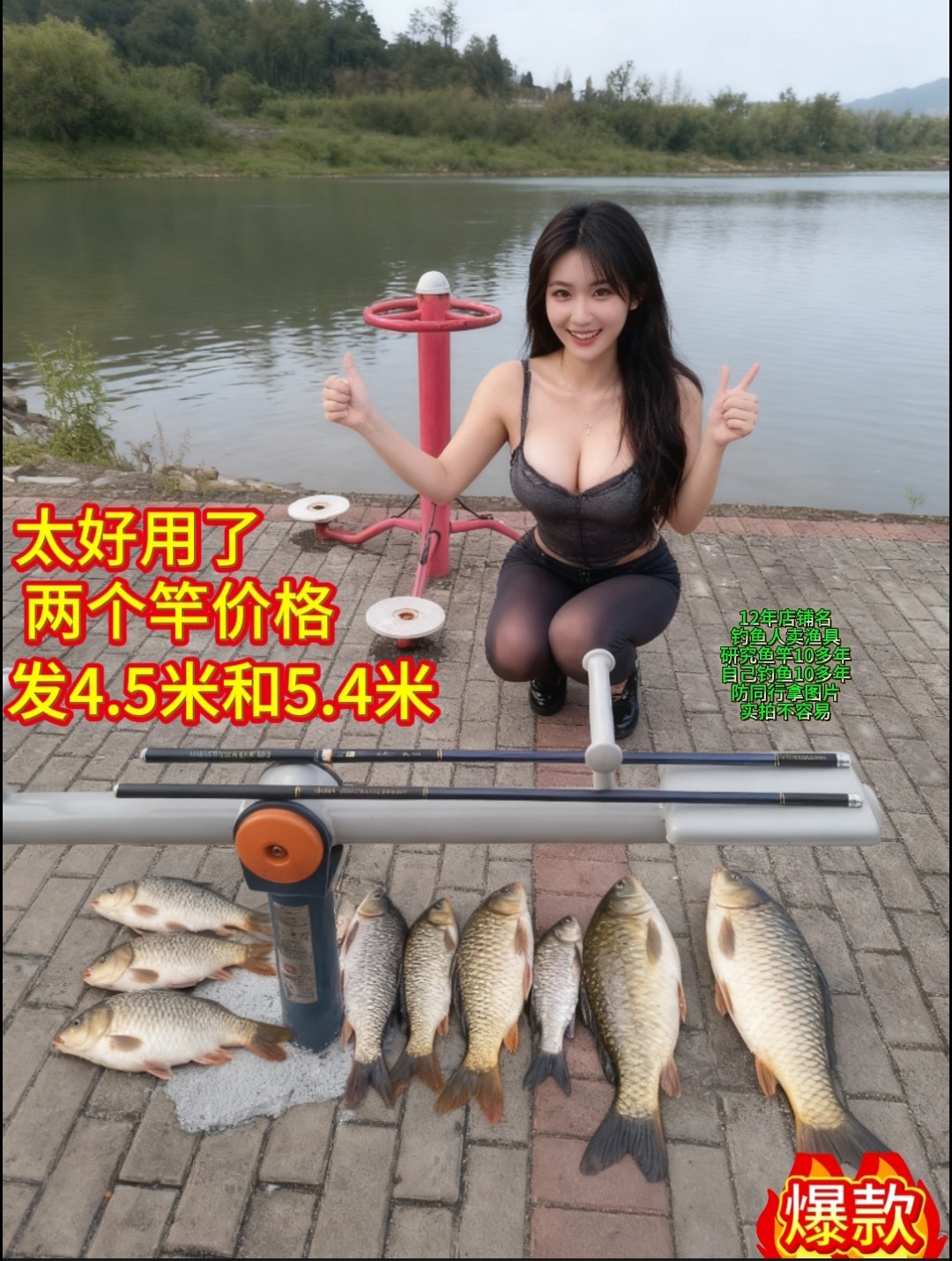 二手鱼竿4.5米和5.4米特价便宜买一送一低价处理新手入门垂钓手竿