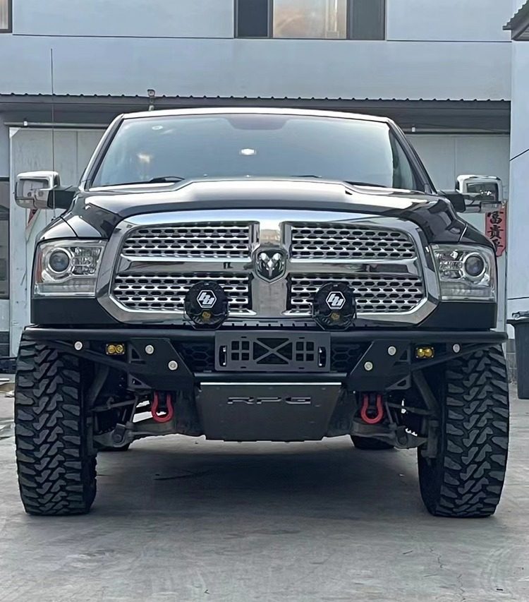 17-20款道奇公羊皮卡竞技前杠 长角号1500前冲沙管杠防撞前保险杠