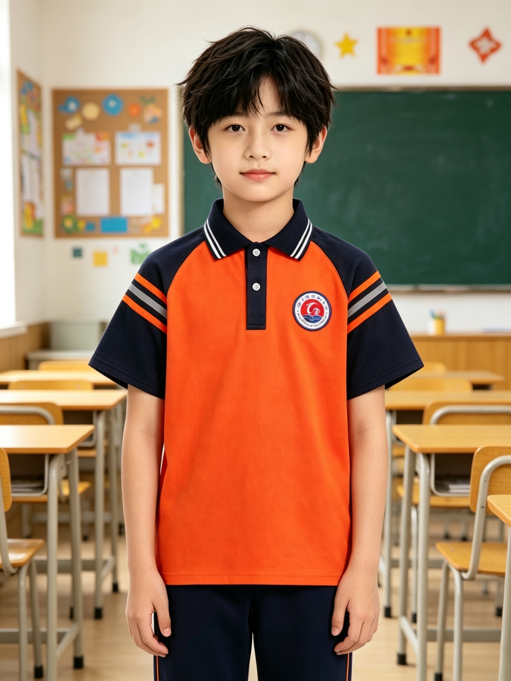 东莞市虎门镇龙眼小学生校服短袖短裤秋长裤棉质校服(奧代尔)