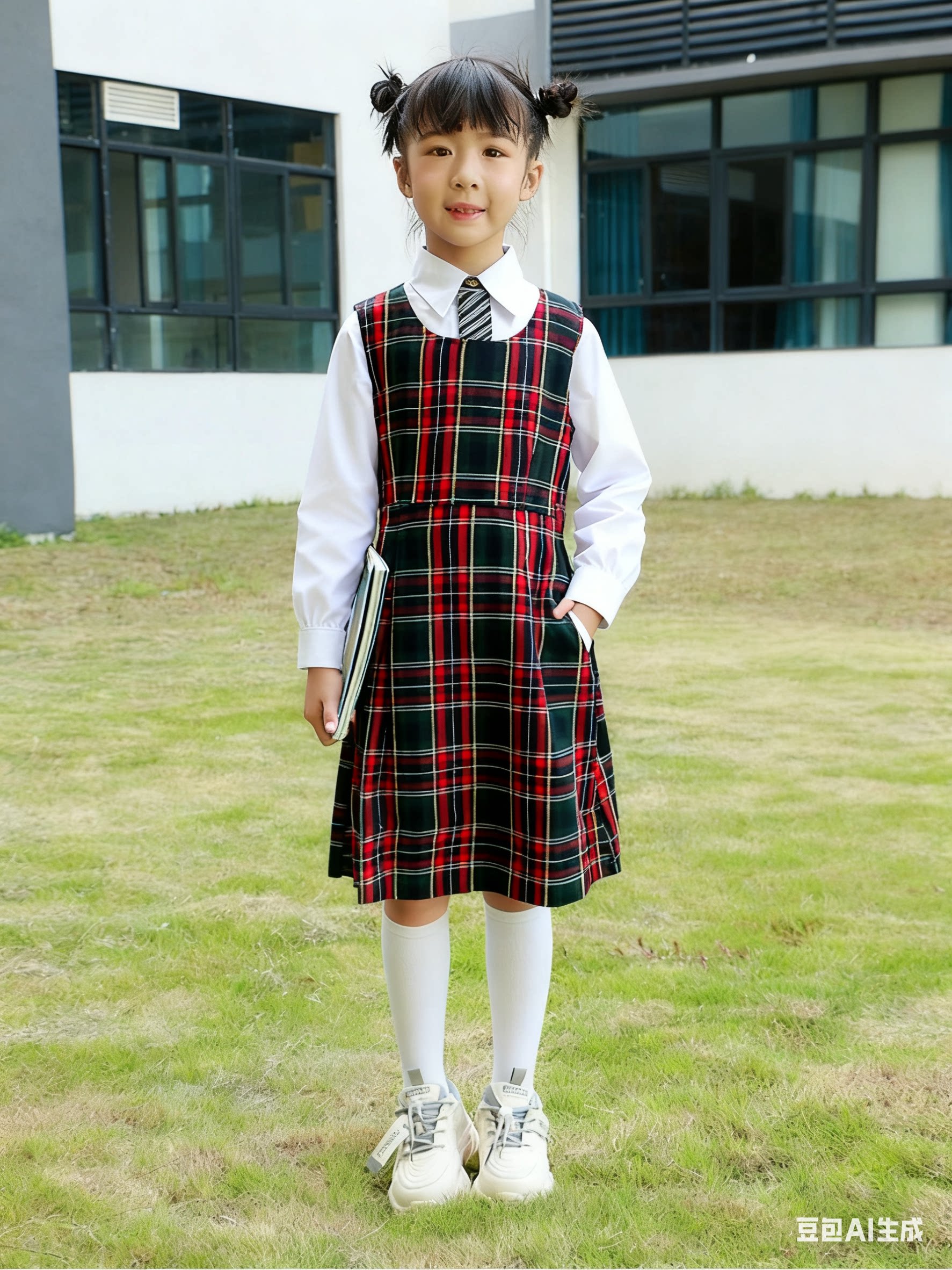 2025新款连衣裙女修身显瘦气质格子裙东莞市常平镇莱恩校服