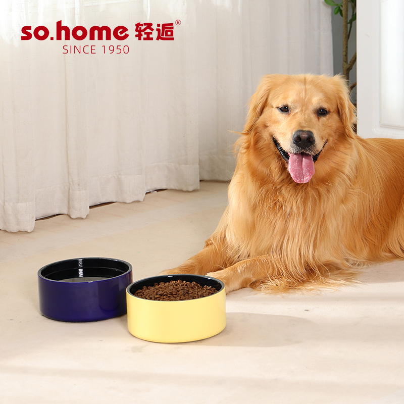 sohome美好食光进口珐琅瓷宠物碗出口欧洲品质3种大小猫咪狗食器