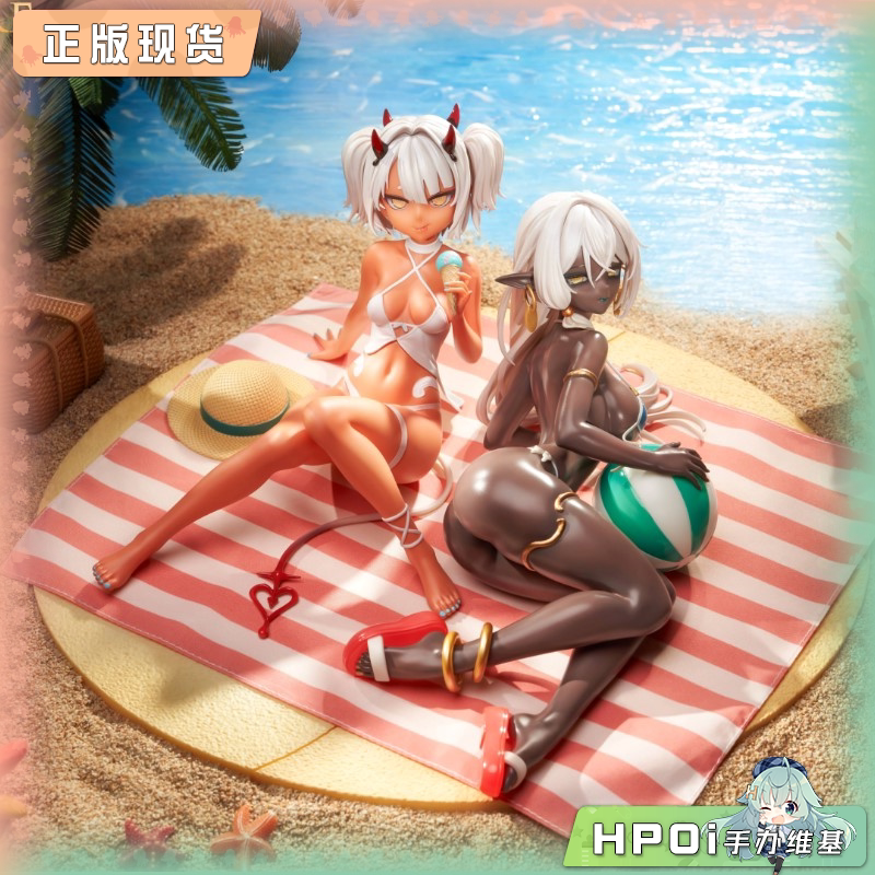 SSR FIGURE 咖啡因酱&暗精灵舞娘 夏日Ver. 1/7手办