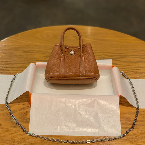 H家mini花园包超小包真皮零钱袋女包链条包手工蜡线togo牛皮单肩