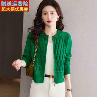 春秋时尚高腰小毛衣女款短款小个子针织衫开衫拉链小款外套羊毛衫