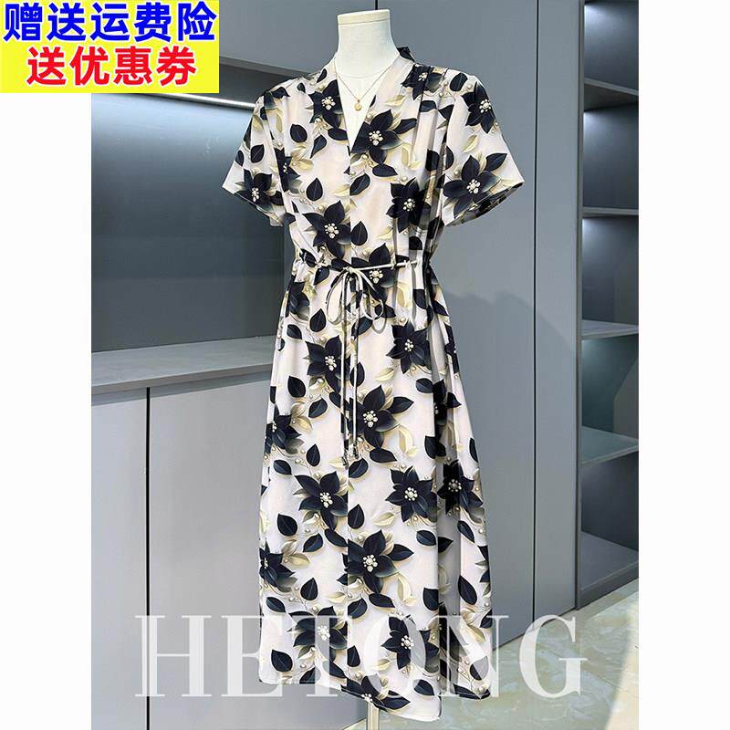 妈妈夏装端庄大气雪纺洋装2026新款中年女士夏季洋派显瘦长裙子