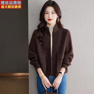 巨好看的早秋冬外套女短款上衣高端气质高级感小个子休闲立领卫衣