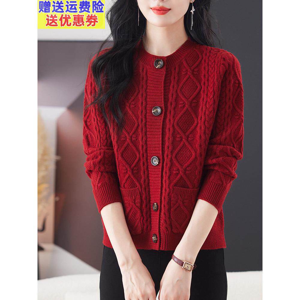 品牌262025新款针织开衫毛衣女装宽松显瘦毛线衫时尚外套线衣上衣