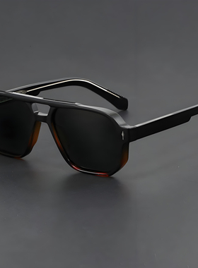 方形黑粗双梁防蓝光护眼太阳镜
