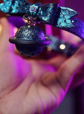 诊疗师手工定制 蝴蝶铃铛蛇真皮项圈亚比choker女SM风小众颈环