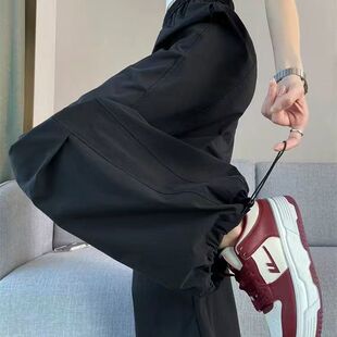 抽绳冲锋宽松休闲防晒伞兵束脚运动裤 冰丝速干工装 薄款 女夏季 子 裤