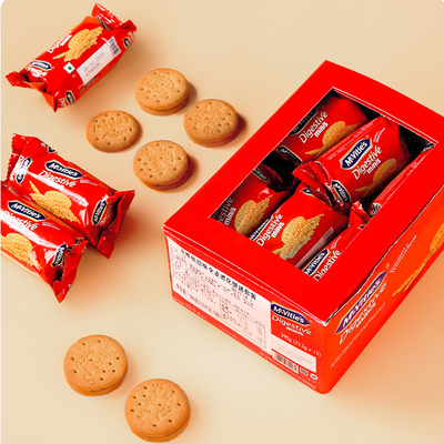 Mcvities麦维他全麦消化饼干390g燕麦粗粮酥脆进口饱腹代餐零食