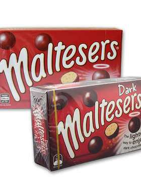 麦丽素澳洲麦提莎Maltesers进口麦芯球黑巧90g盒装牛奶巧克力零食