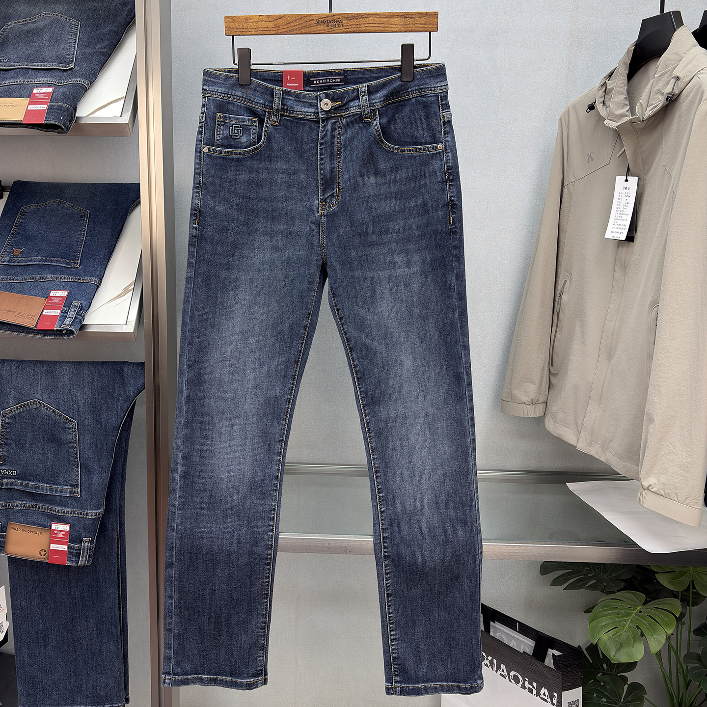 笨小孩牛仔裤男裤C9801中高腰宽松肥佬版型直筒裤2026春夏新款男