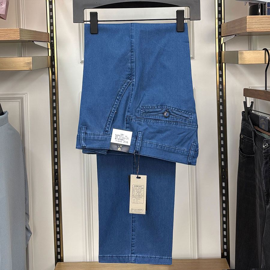 道一牛仔裤男裤2025春夏3328休闲高腰深裆弹力宽松中年爸爸直筒裤